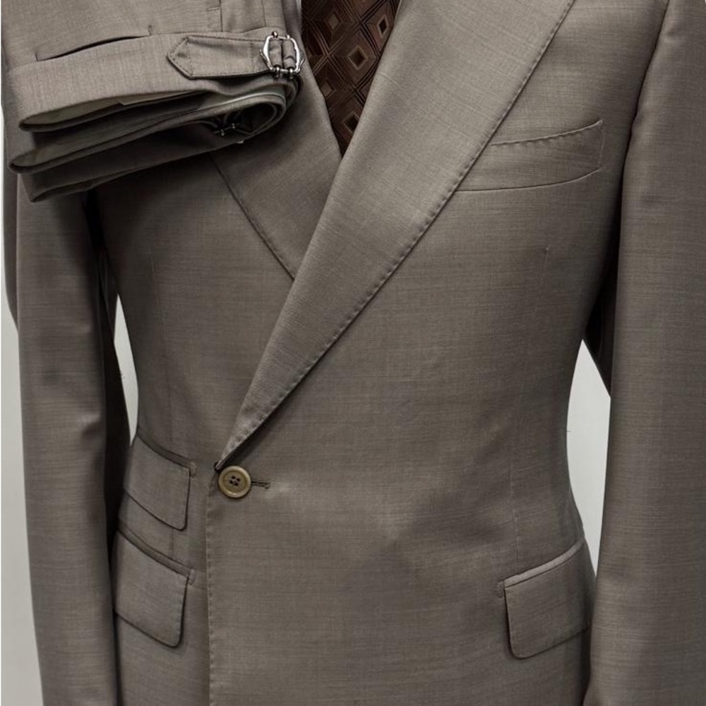 Brown #Double Breasted Single Button Super 180 To… - image 4